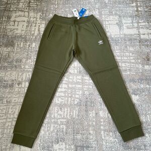 Adidas Essentials Slim Fit Joggers Sweatpants MEDIUM green Mens NEW NWT zip